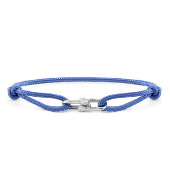 Pig&Hen, Armband Daunting Dean, Segeltau indigo purple-silver, Verschluß Schäkel silber