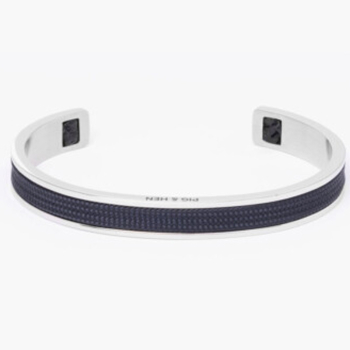 Pig & Hen Armspange, Navarch, 6mm, Pig&Hen, mens bangle, Navarch 9mm, navy | silver ,front