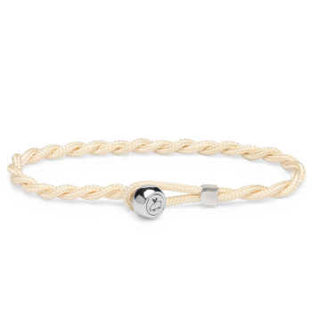 Pig&Hen, Armband Easy Ed, Segeltau ivory Verschluß silber