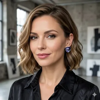 Preview: Rosa Templin, Ohrrclips, Trilliant, violett, Swarovski elements, style