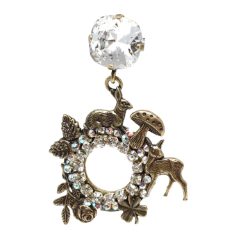 RRosa Templin, Ohrstecker, Landpartie, Swarovski elements, weis und messing, detail