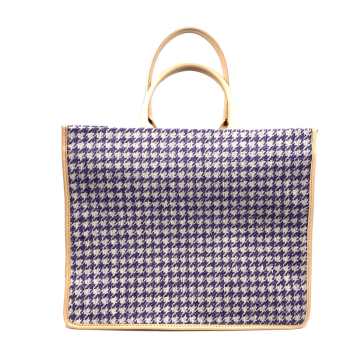 Tote bag, Hahnentritt violett, C'es la vie, back