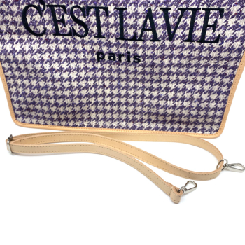 Tote bag, Hahnentritt violett, C'es la vie