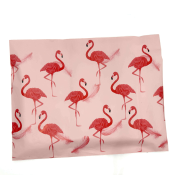 Preview: SNAZZY BAG Briefumschlag Flamingo rosa mit pinken Flamingos bedruckt, side