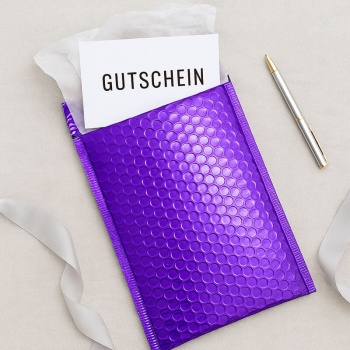 Versandtasche, Luftgepolstert, violett, style. Gutschein