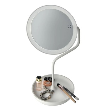 Preview: VERSAILLES white vanity mirror with integrated storage tray for jewellery and small accessories
