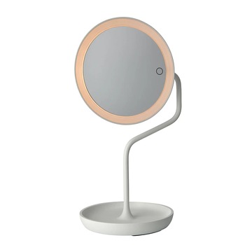 Preview: VERSAILLES white vanity mirror with circular LED light ring and 5x magnification