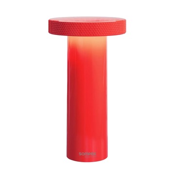 Sompex VOLUME Akku-Tischleuchte Neon Orange mit geriffeltem Drehschirm