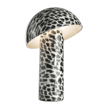 Sompex Svamp, LED akku table lamp LEOPARD design black-white