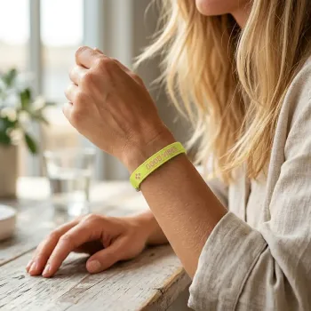 Preview: Sorbet Island, Satin Armband, neon gelb, Good Vibes, style