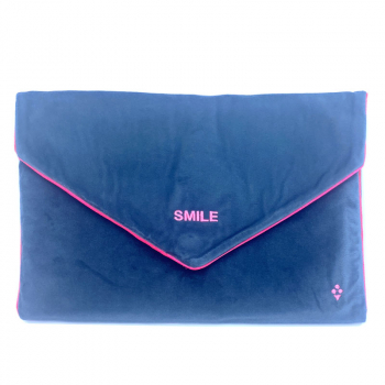 Sorbet Island Velvet Envelope Bag SMILE grau