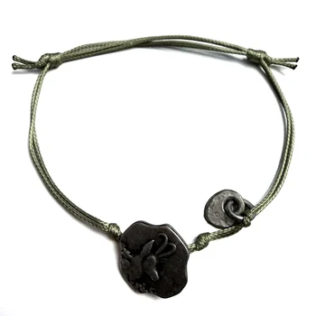 S Punkt Spangemacher Kordelarmband mit Hirschemblem, grün
