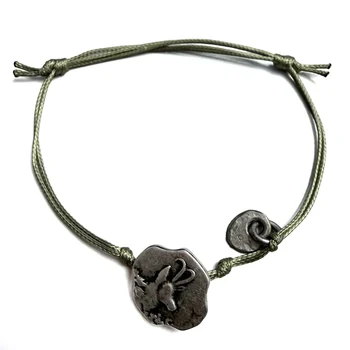 S Punkt Spangemacher Kordelarmband mit Gamsbock-Emblem, grün