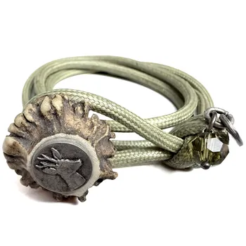 S Punkt Spangemacher Rehrose Armband grün mit Rehbock und Swarovski Perle