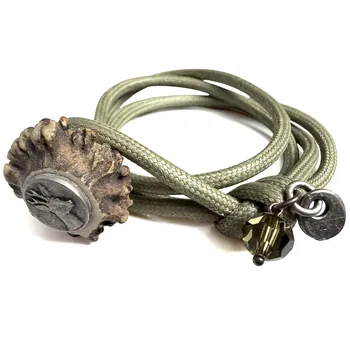 Preview: S Punkt Spangemacher Trachtenarmband grün mit Rehrose und Swarovski Perle