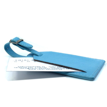 Trixi Gronau Carrys,leather luggage tag,skyblue, detail