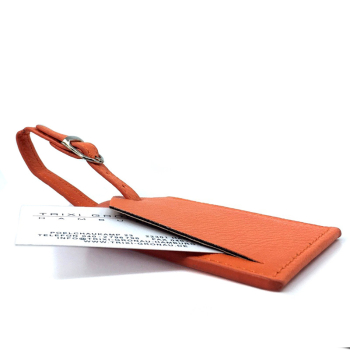 Trixi Gronau, Kofferanhänger Carrys , Leder orange, frontansicht