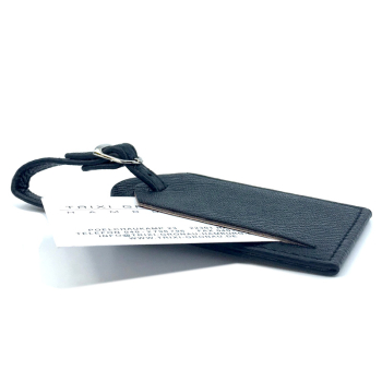 Trixi Gronau Carrys,leather luggage tag,black, detail