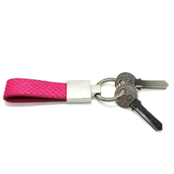 Trixi Gronau, Schlüsselanhänger, Titus, Schlangenleder  pink, Rückansicht
