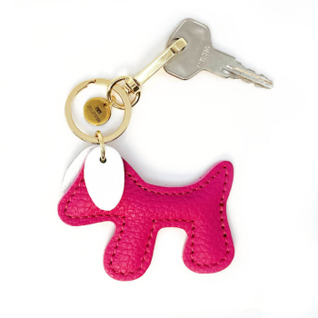 Preview: Trixi Gronau Bag Charm TaschenanhaengerWoofy Leder pink
