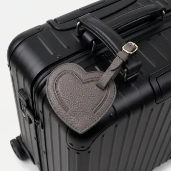 Trixi Gronau Coeur, leather luggage tag, grey, style