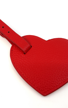 Preview: Trixi Gronau Coeur, leather luggage tag, red, back