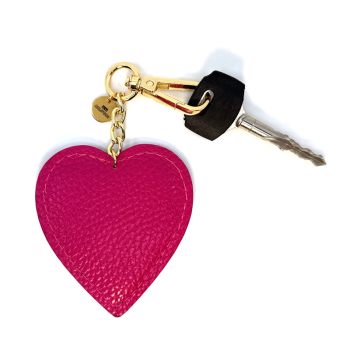 Trixi Gronau leather key fob Coeur fuchsia front