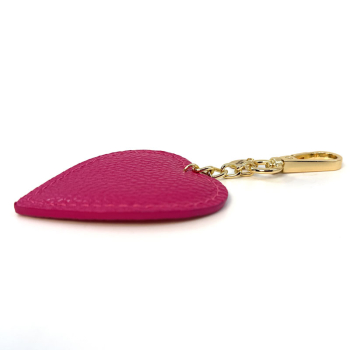Preview: Trixi Gronau leather key fob Coeur fuchsia side