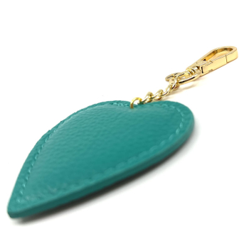 Preview: Trixi Gronau leather key fob Coeur green  side