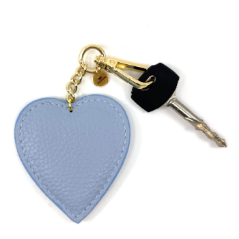 Trixi Gronau leather key fob Coeur light blue front