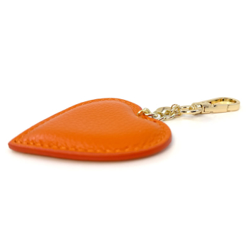 Preview: Trixi Gronau leather key fob Coeur orange side
