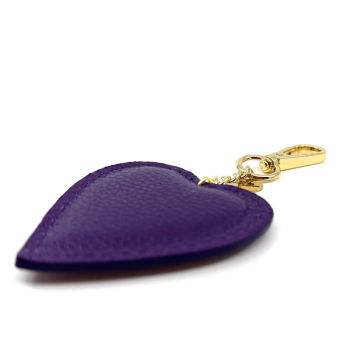 Preview: Trixi Gronau leather key fob Coeur purple side