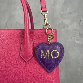 Trixi Gronau leather key fob Coeur purple , style bag