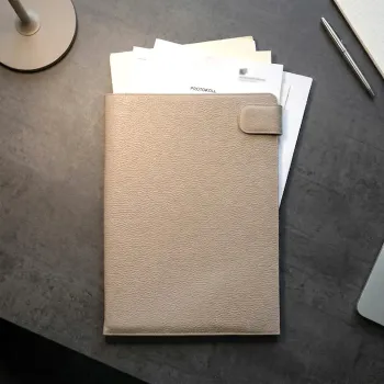 Preview: Trixi Gronau FRIZZI, Dokumentenmappe, Lederhülle A4, stone, style