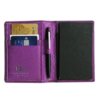 Preview: Trixi Gronau,Garcia, note pad case with pen holder, leather fuchsia, open style