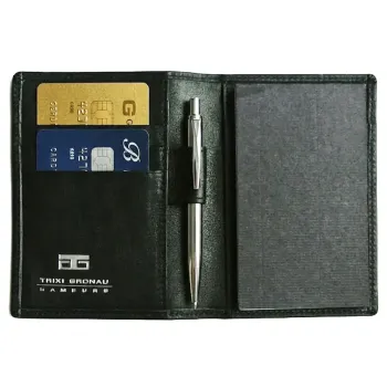 Preview: Trixi Gronau, Garcia, note pad case with pen holder, Nappa black, sytle inside