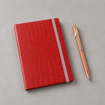Preview: rotes Notizbuch, Skivertex, Tagebuch mit Gummiband, Trixi Gronau, style