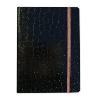 black Notebook, Skivertex bound, Diary with rubber band, Trixi Gronau