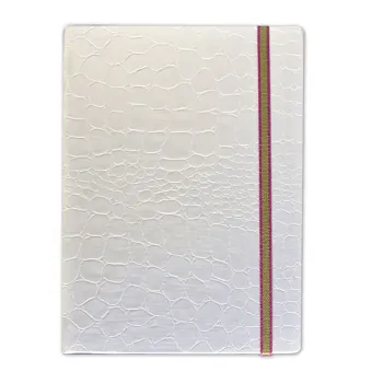 white Notebook, Skivertex bound, Diary with rubber band, Trixi Gronau