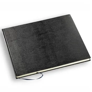Nane, schwarzes Gästebuch, Echsen-Prägung schwarz, Trixi Gronau