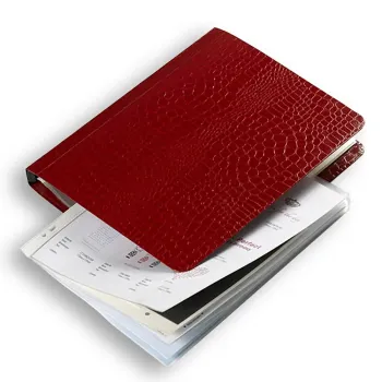 Preview: Sisi, A4 folder, with clear pockets, croco pattern red