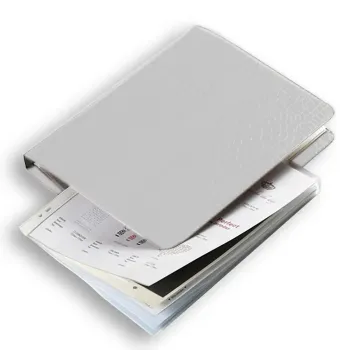 Preview: Trixi Gronau, Sisi, A4 folder, with clear pockets, croco pattern white