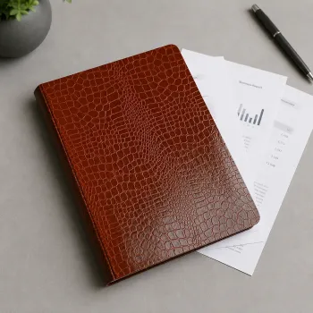 Preview: Sisi, A4 folder, croco pattern brown, style