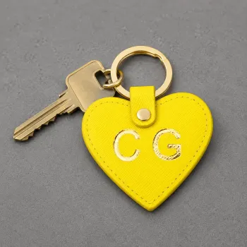 Preview: Trixi Gronau leather key fob Sunny yellow with key