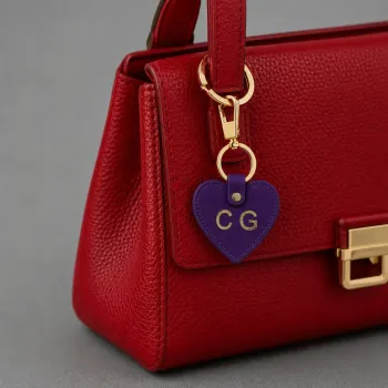 Trixi-Gronau Leder Herzanhaenger Sunny flieder geprägt, style tasche