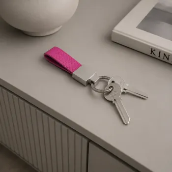 Preview: Trixi Gronau, Schlüsselanhänger, Titus, Schlangenleder  pink, Style