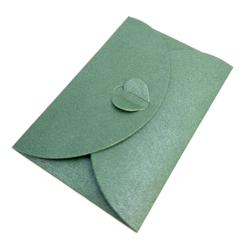Preview: Mini Geschenkumschlag, Zoe metallic grün seitlich