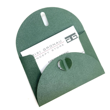 Preview: Mini Geschenkumschlag, Zoe metallic grün, open