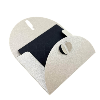 Preview: Mini Geschenkumschlag, Zoe metallic silber, open