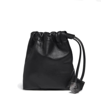 Talel Tote Bag triangle S schwarz, Innen Lederbeutel